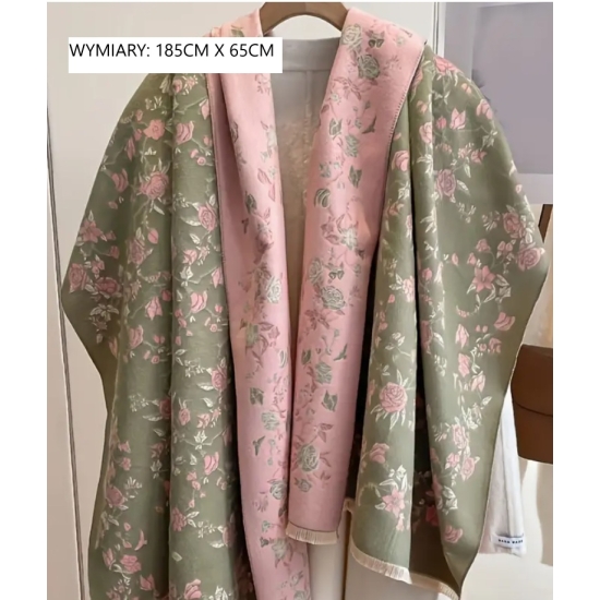szal-chusta-cieply szal-apaszka-szal rozowy-szal zielony-szal w roze